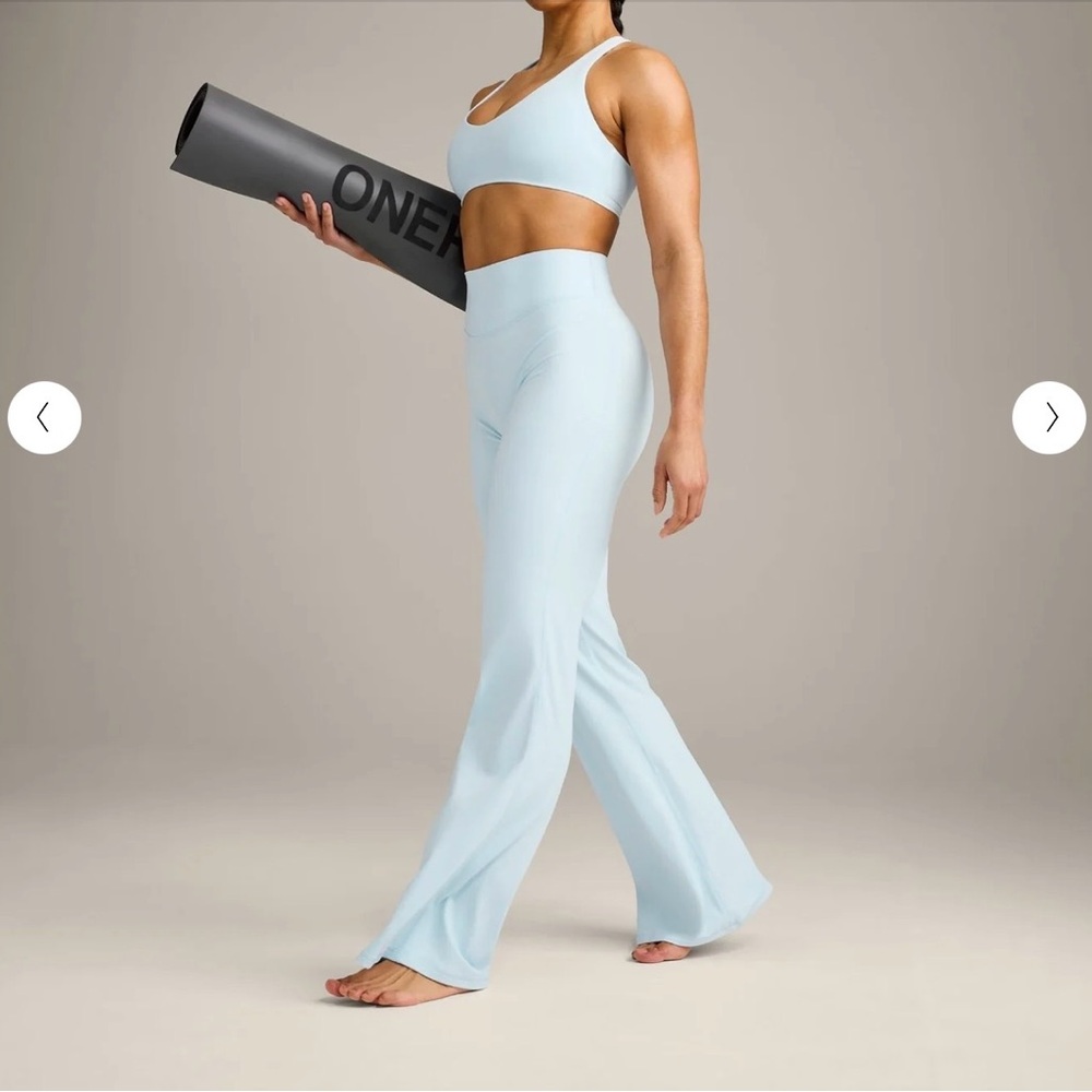 SOLD • SoftMotion Cloud Blue High-Waist Flared Pants